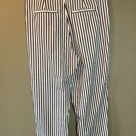 Tapered tencel and cotton pleated striped pant - Picture 4 of 10